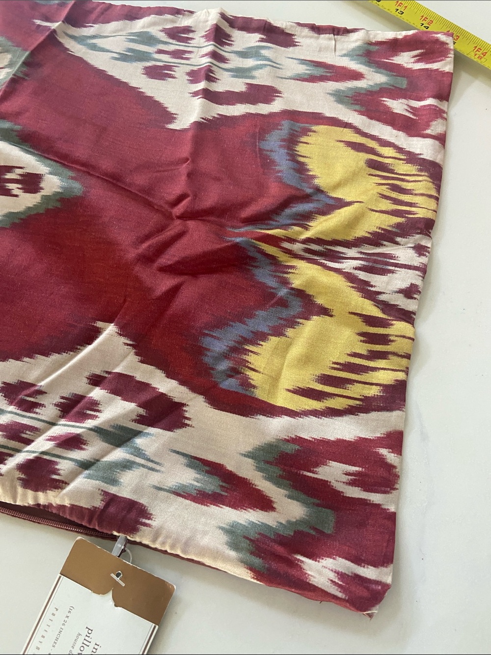 Pottery Barn Maroon Ikat Pillow Cover - Picture 4 of 15